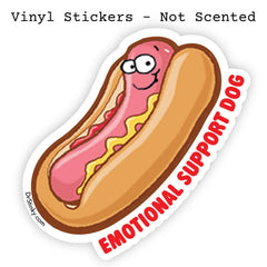 Emotional Support Hot Dog Vinyl Sticker