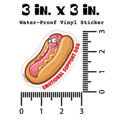 Emotional Support Hot Dog Vinyl Sticker