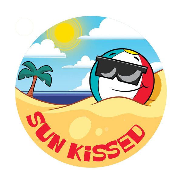 Dr. Stinky's Beach Day scratch-n-sniff sticker, Large size (1.25-inch)