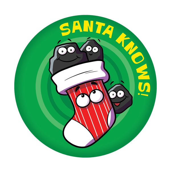 Dr. Stinky's Coal scratch-n-sniff sticker, Large size (1.25-inch)