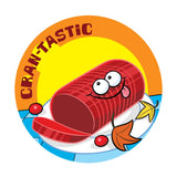 Dr. Stinky's Cranberry Sauce scratch-n-sniff sticker, Large size (1.25-inch)