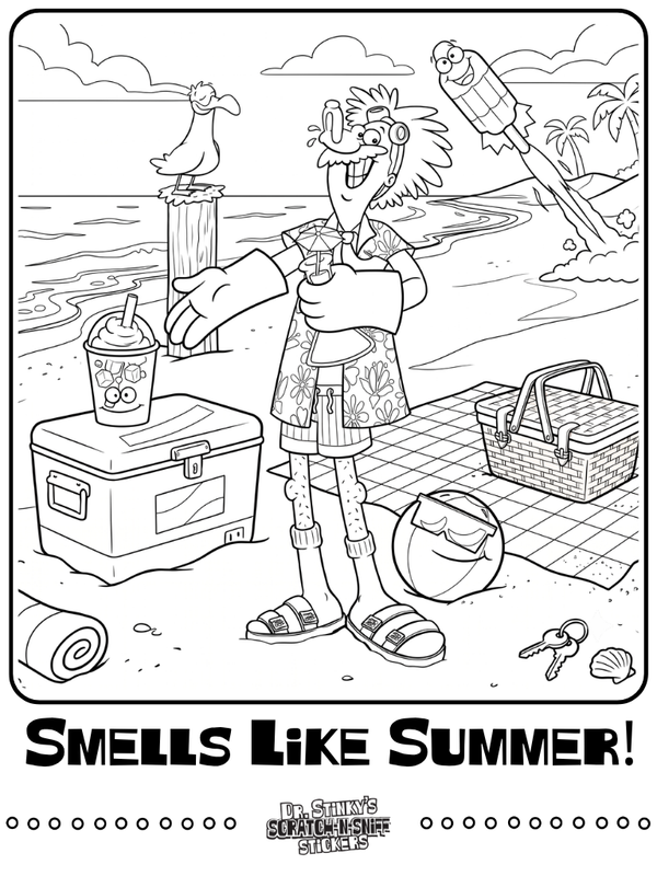 Dr. Stinky Smells Like Summer Downloadable Coloring Sheet