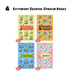 Dr. Stinky's Funky and Fresh 4-Pack sticker sheets, 4 different scented sticker packs