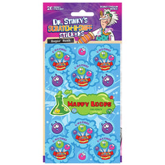Dr. Stinky's Happy Loops scratch-n-sniff sticker package, 26 stickers with a bonus sticker inside