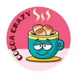 Dr. Stinky's Hot Cocoa scratch-n-sniff sticker, Large size (1.25-inch)