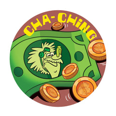 Dr. Stinky's Money scratch-n-sniff sticker, Large size (1.25-inch)