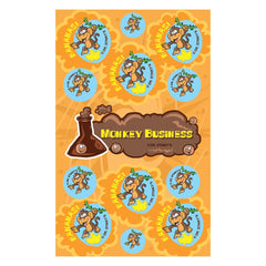 Dr. Stinky's Monkey Business scratch-n-sniff sticker sheet, 13 stickers across Jumbo, Large, Small & Mini sizes
