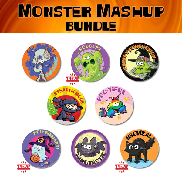 Dr. Stinky's Monster Mashup bundle stickers, 8 Large size stickers