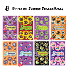 Dr. Stinky's Monster Mashup Collection sticker sheets, 8 different scented sticker packs