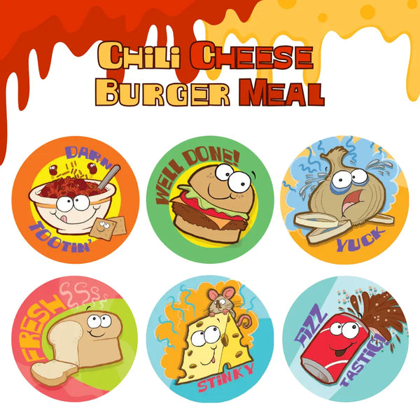 Chili Cheese Burger Scratch & Sniff Sticker Bundle