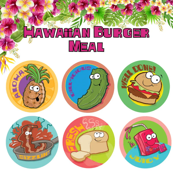 Hawaiian Burger Scratch & Sniff Sticker Bundle