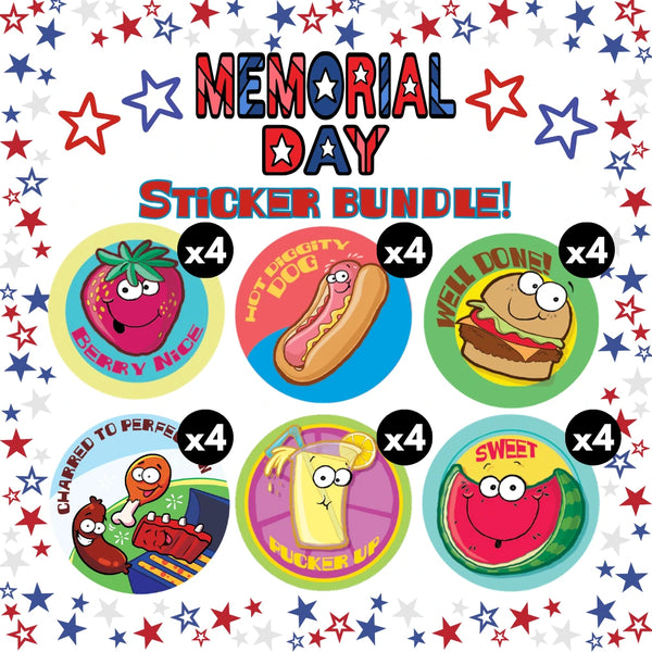 Memorial Day Scratch & Sniff Sticker Bundle – 624 Stickers | Summer BBQ Scent Collection