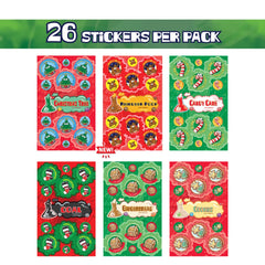 Dr. Stinky's Sleighing It Bundle sticker sheets, 6 different scented sticker packs