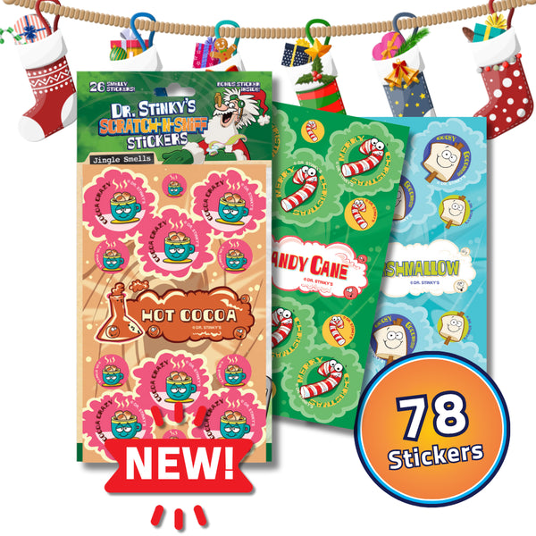 Peppermint Hot Cocoa Scratch and Sniff Sticker Stocking Stuffer