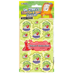 Dr. Stinky's Stinky Sneakers scratch-n-sniff sticker package, 26 stickers with a bonus sticker inside