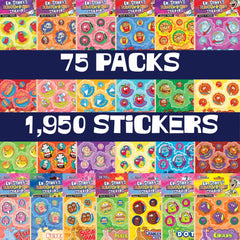 Colorful sticker packs arranged in a collage