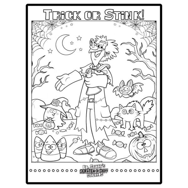 Dr. Stinky Halloween Downloadable Coloring Sheet