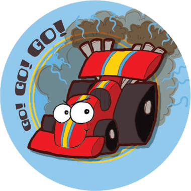 Dr. Stinky Scratch-N-Sniff Stickers Race Car