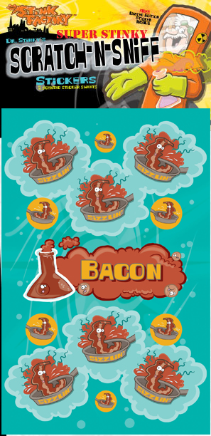 Dr. Stinky Scratch-N-Sniff StickersBacon Package