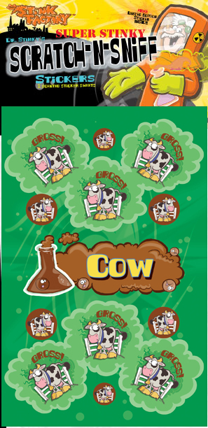 Dr. Stinky Scratch-N-Sniff Stickers Cow Package