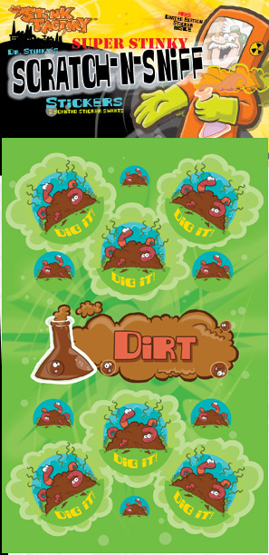 Dr. Stinky Scratch-N-Sniff Stickers Dirt Package