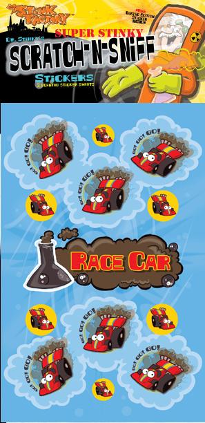 Dr. Stinky Scratch-N-Sniff Stickers Race Car Package