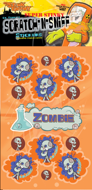 Dr. Stinky Scratch-N-Sniff Stickers Zombie Package
