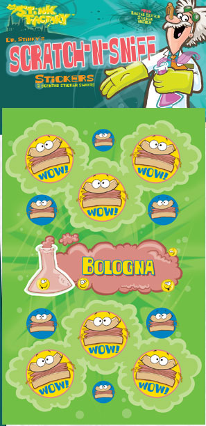 Dr. Stinky Scratch-N-Sniff Stickers Bologna Package