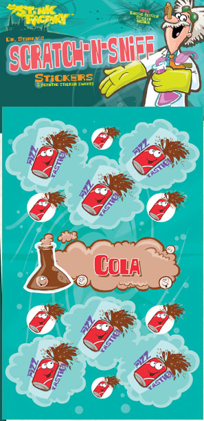 Dr. Stinky Scratch-N-Sniff Stickers Cola Package
