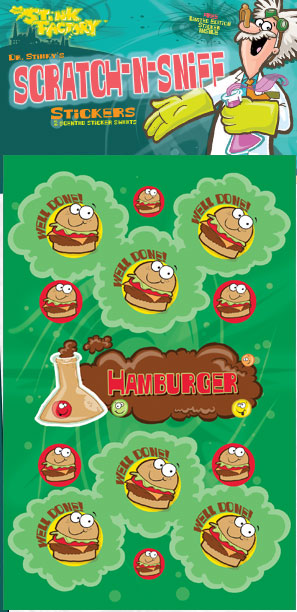 Dr. Stinky Scratch-N-Sniff Stickers Hamburger Package