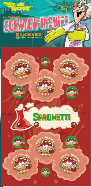 Dr. Stinky Scratch-N-Sniff Stickers Spaghetti Package