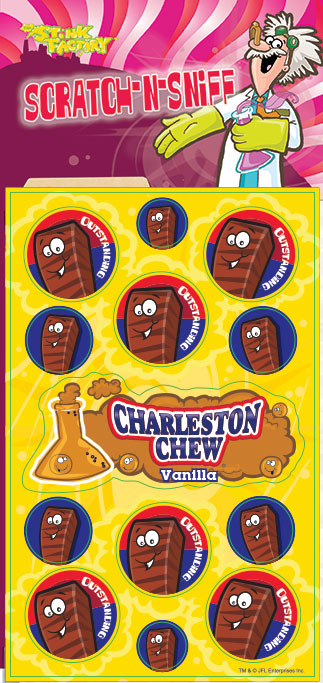 Dr. Stinky Scratch-N-Sniff Stickers Charleston Chew Package