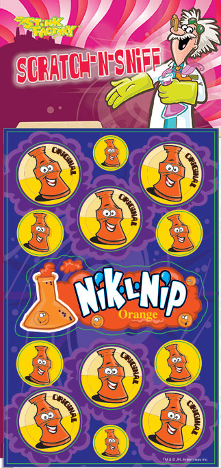 Dr. Stinky Scratch-N-Sniff Stickers Nik-L-Nip Package