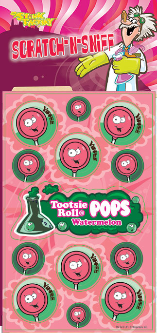 Dr. Stinky Scratch-N-Sniff Stickers Tootsie Roll Pop Watermelon Package