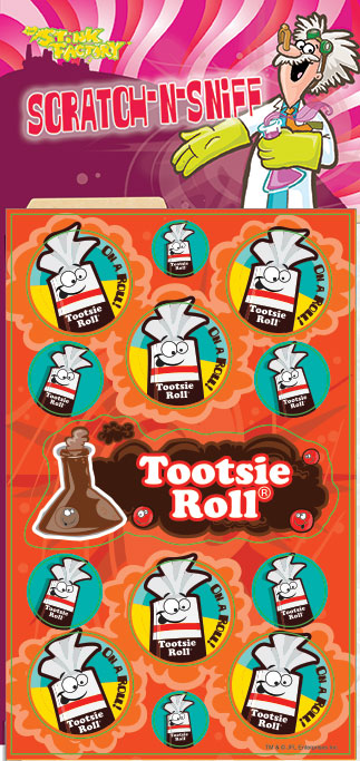 Dr. Stinky Scratch-N-Sniff Stickers Tootsie Roll Package