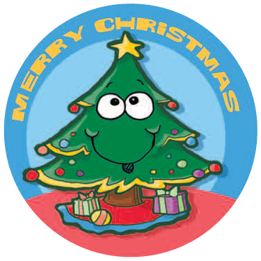 Dr. Stinky's Holiday Sticker Xmas Tree
